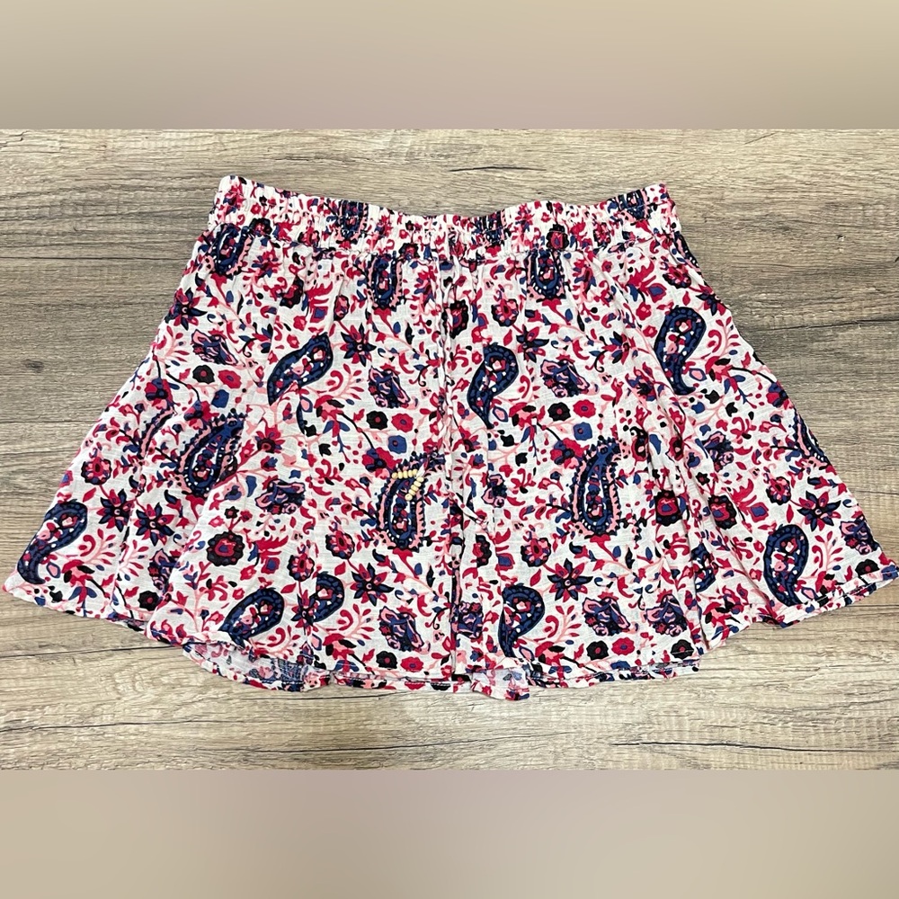 Zara Women’s Size 12 US Mini Skirt Floral Paisley Red Summer - Picture 5 of 16